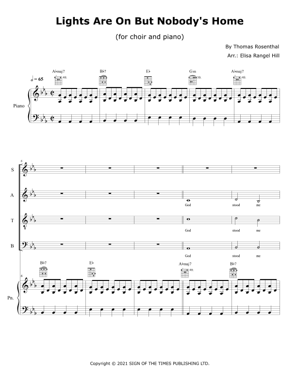 Lights Are On But Nobody's Home (arr. Elisa Rangel Hill)