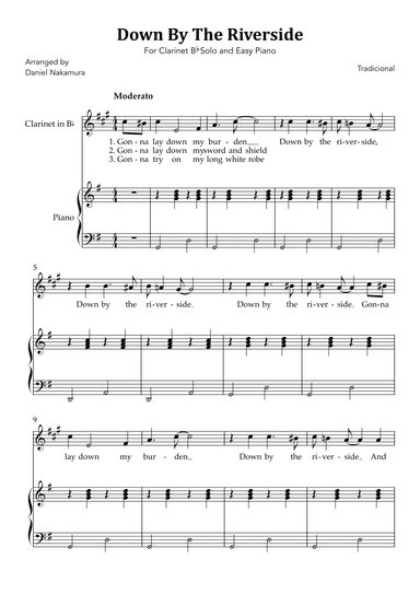 Down By The Riverside (For Clarinet in Bb and Easy Piano) (arr. Daniel Nakamura)