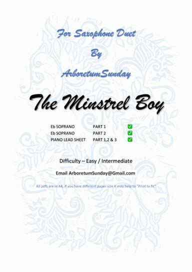 The Minstrel Boy Duet Eb Saxophone with Piano Acc. (arr. ArboretumSunday)