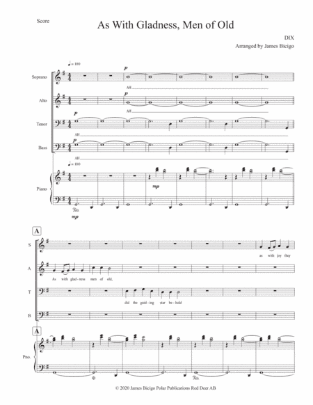 As With Gladness, Men of Old (arr. James Bicigo)