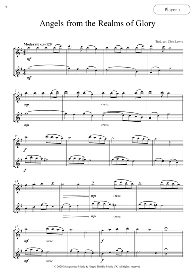 Christmas For Two - Carol Duets. 7 Easy carols for two Bb saxophones (arr. Chris Lawry)