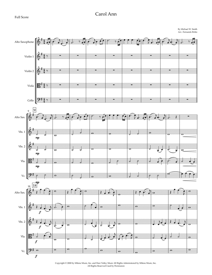 Carol Ann (arr. Fernando Britto)