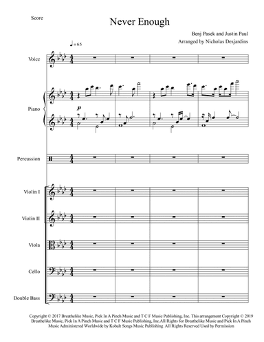 Never Enough (arr. Nicholas Desjardins)