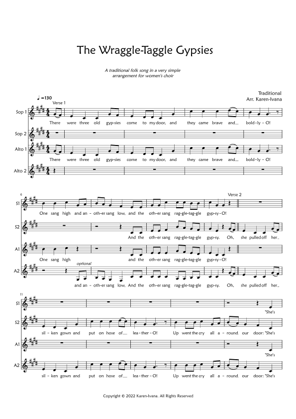 The Wraggle-Taggle Gypsies (arr. Karen Ivana)