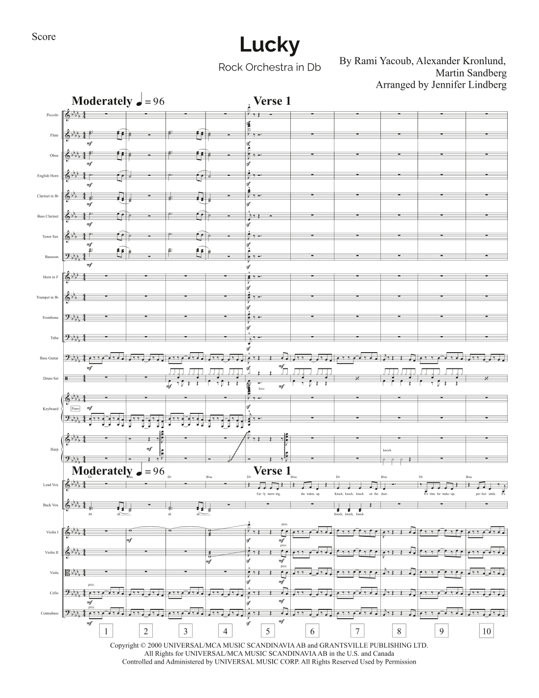Lucky (arr. Jennifer Lindberg)