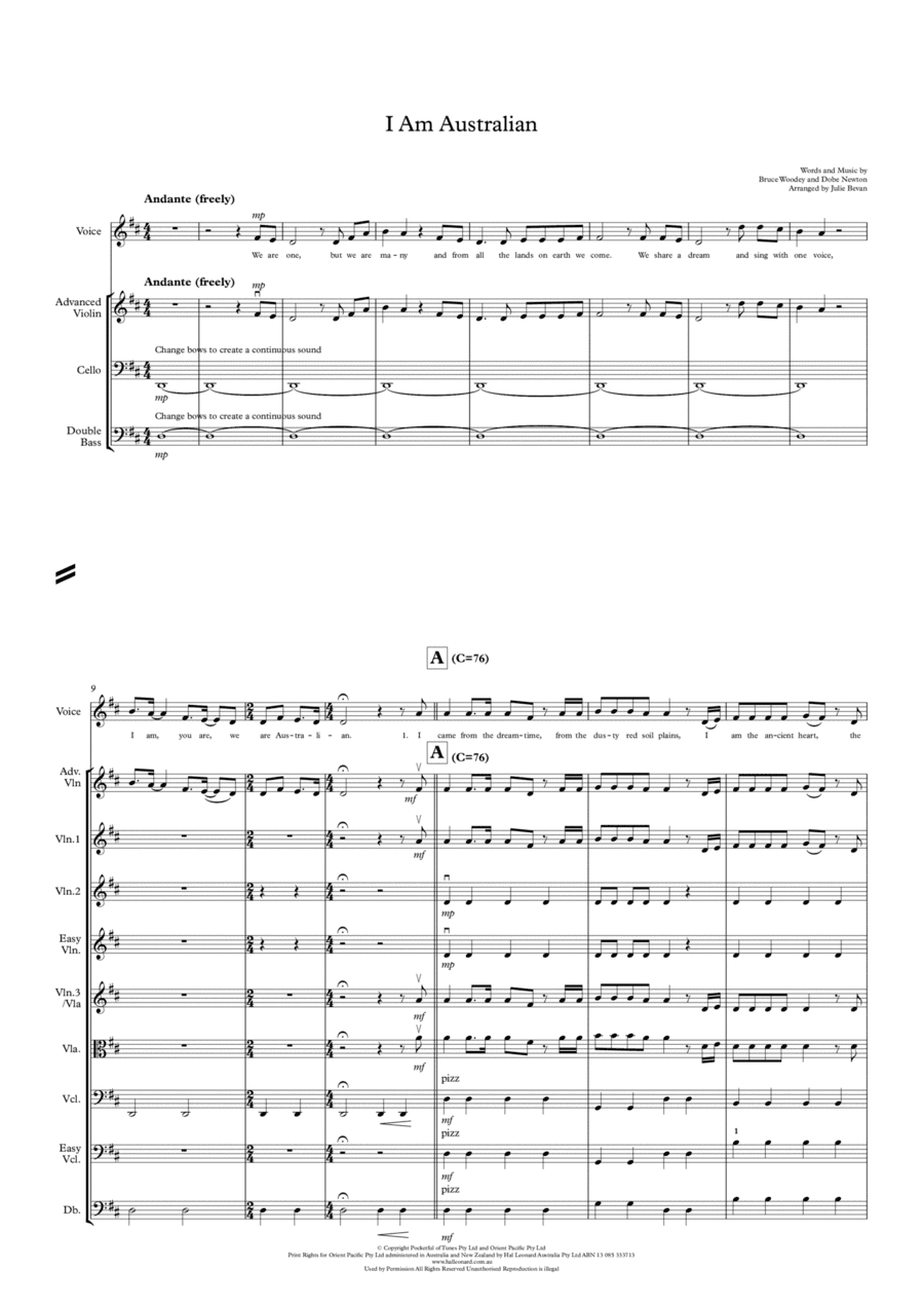 I Am Australian (arr. Julie Bevan)