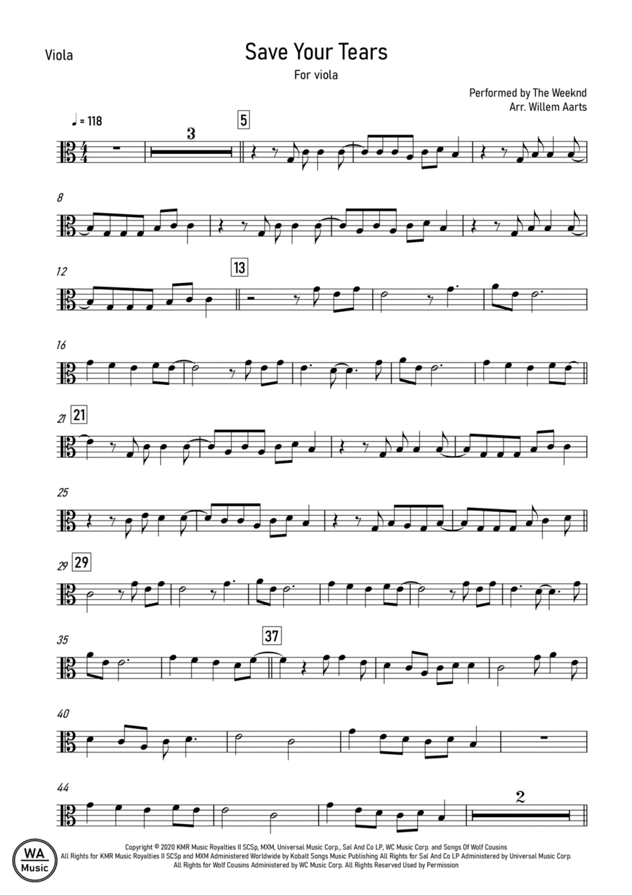 Save Your Tears (arr. Willem Aarts)