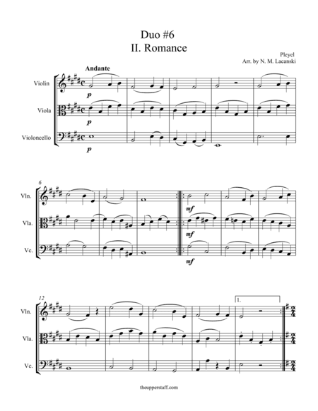 Romance from Duo #6 (arr. Nick Lacanski)
