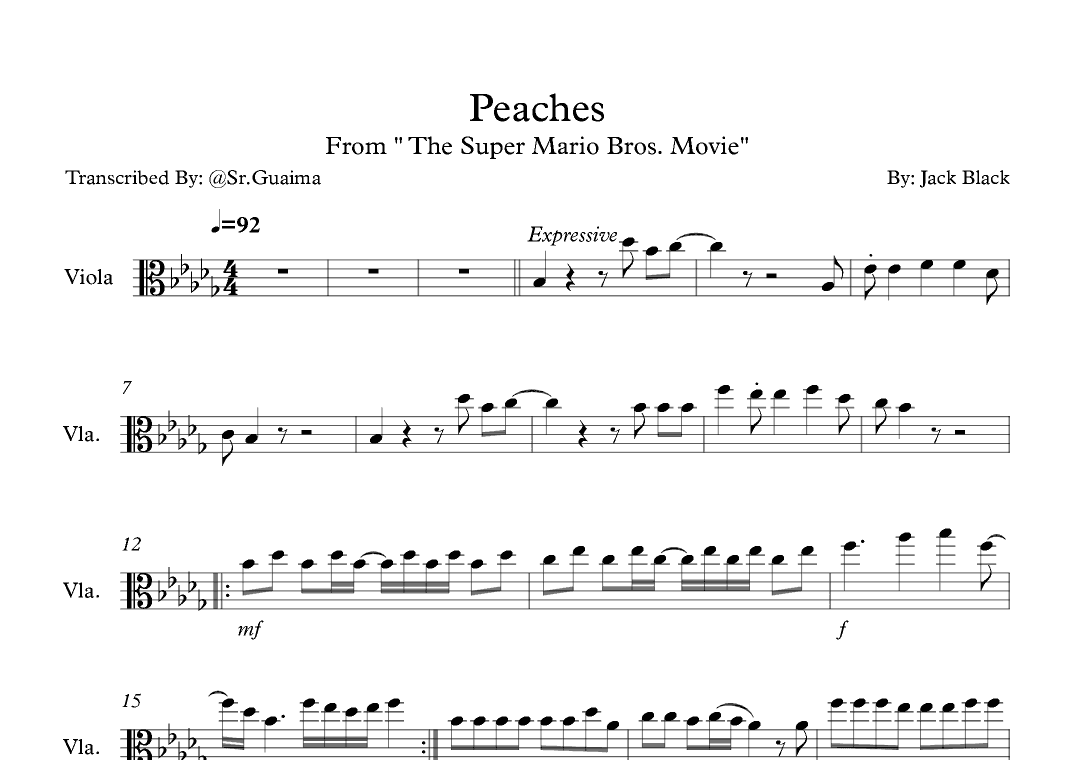 Peaches (arr. Sr. Guaima)
