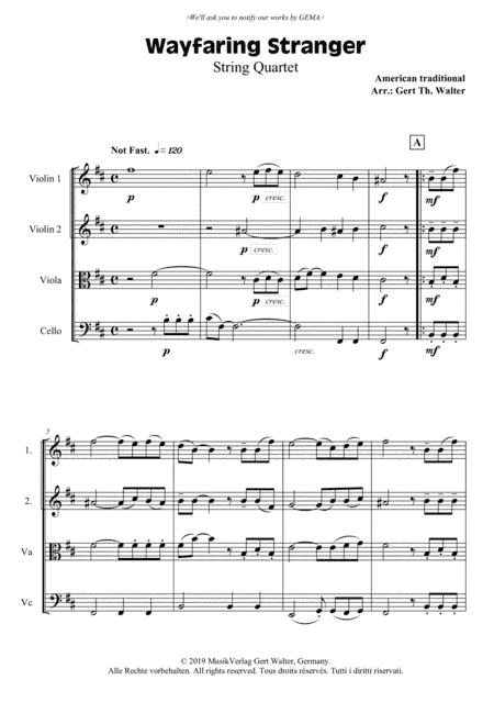 Wayfaring Stranger (arr. Gert Th. Walter)