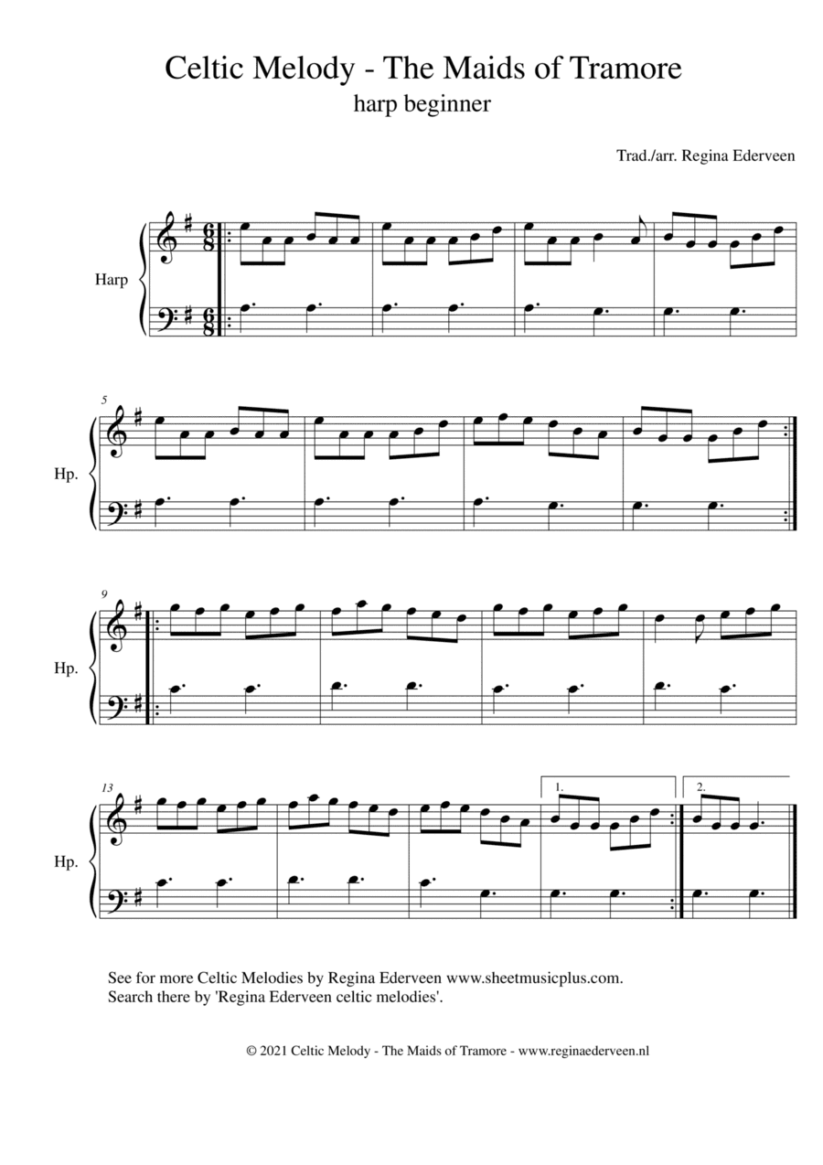 Celtic Melody - The Maids of Tramore - harp beginner