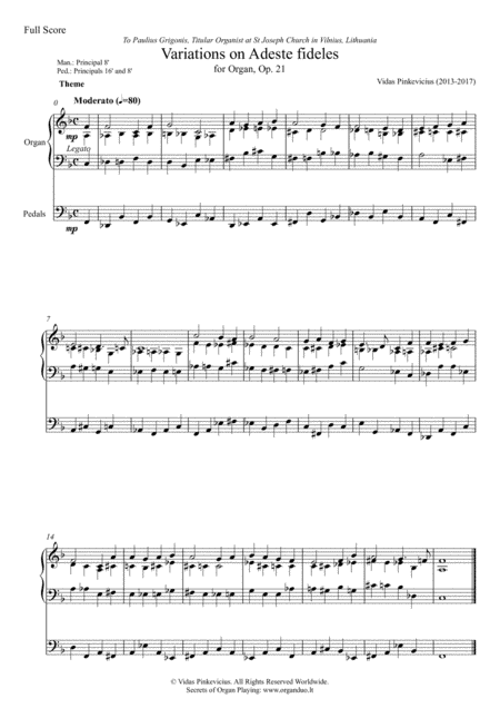 Variations on Adeste fideles, Op. 21