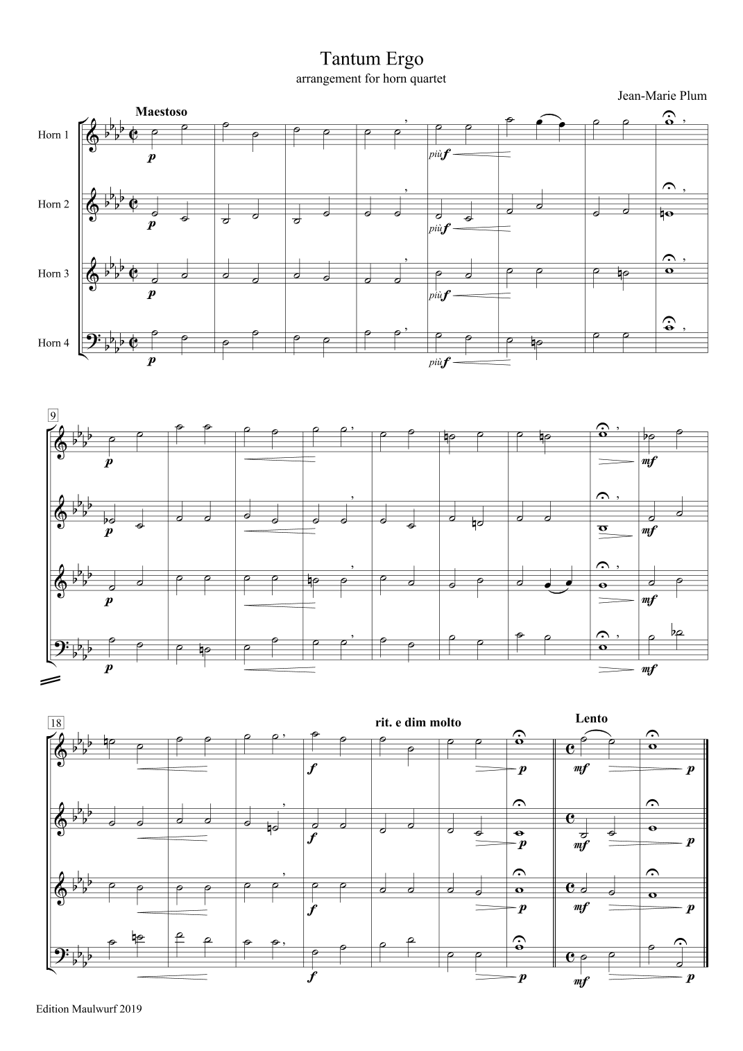 Tantum Ergo (arr. Edition Maulwurf)