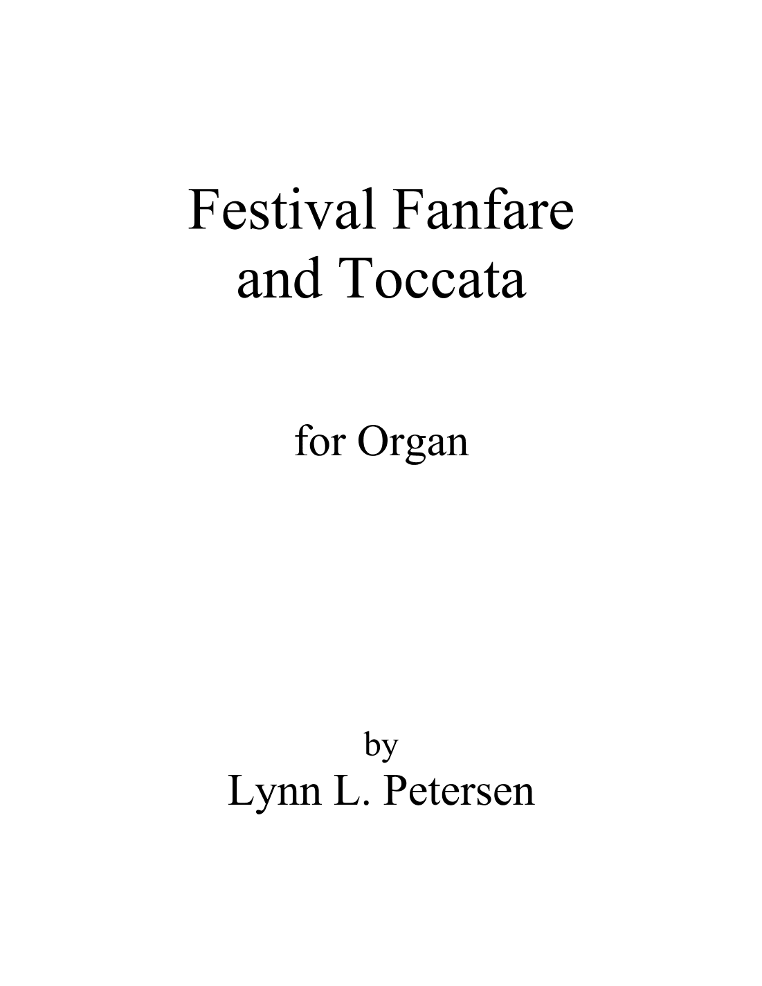 Festival Fanfare and Toccata