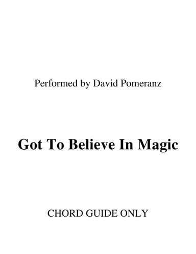 Got To Believe In Magic (arr. RWM)