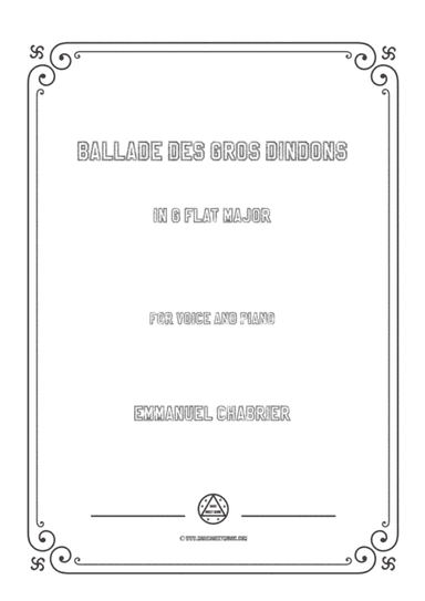 Chabrier-Ballade des gros dindons in G flat Major,for Voice and Piano (arr. MSM)