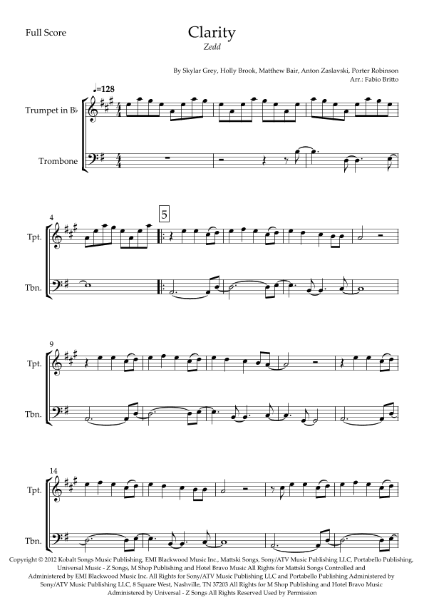 Clarity (arr. Fabio Britto)