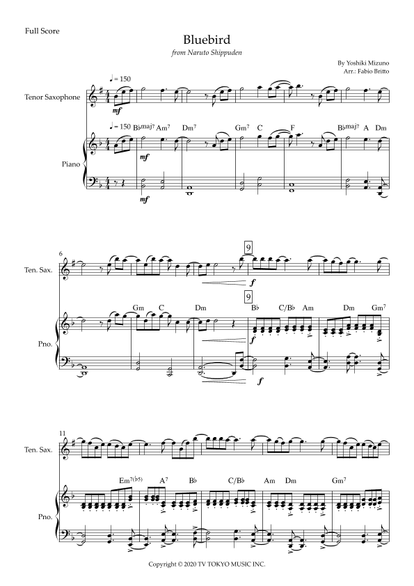 Ikimono Gakari's Blue Bird (arr. Fabio Britto)