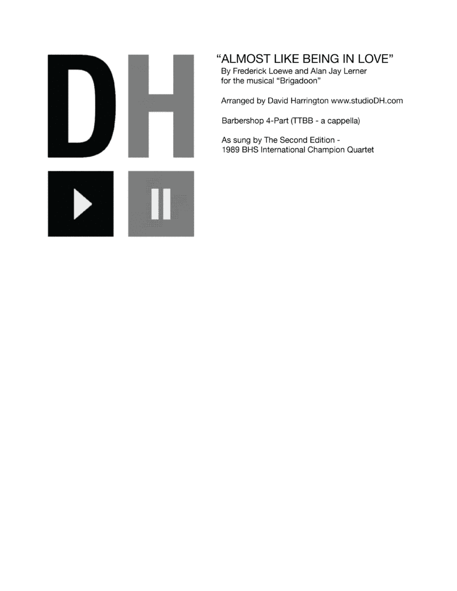 Almost Like Being In Love (arr. David Harrington)
