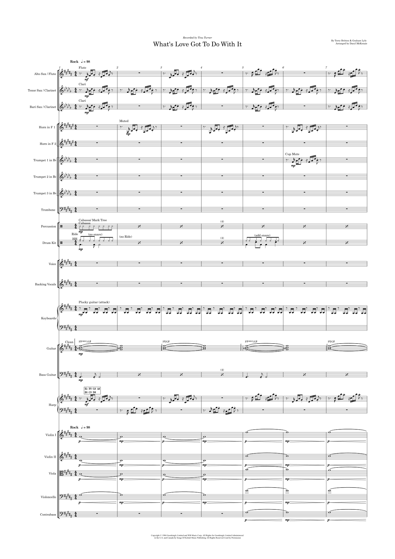 What's Love Got To Do With It (arr. Daryl McKenzie)