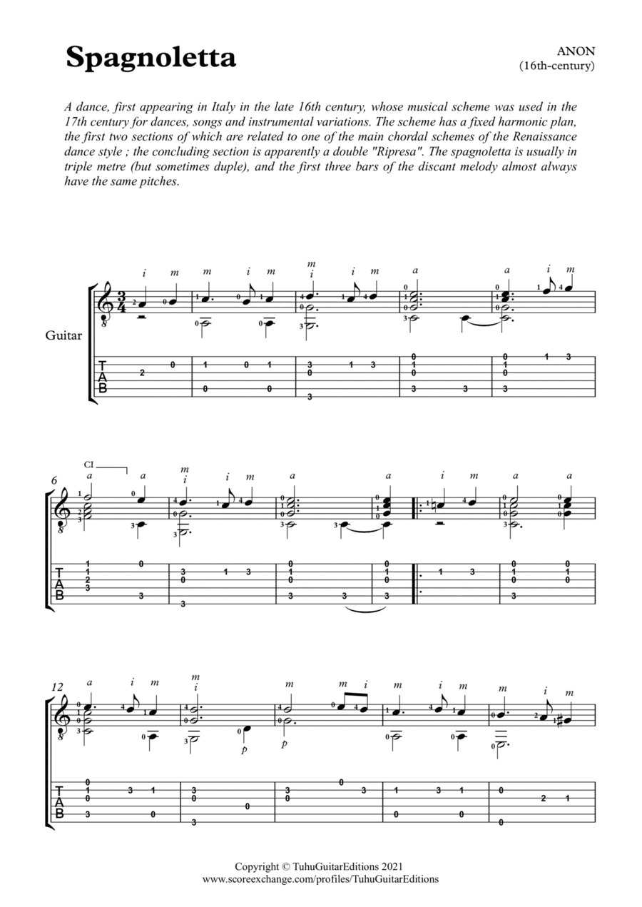 Spagnoletta (arr. Pedro Rocha)