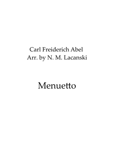 Menuetto (arr. Nick M Lacanski)