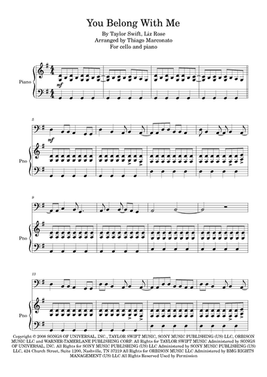 You Belong With Me (arr. Thiago Marconato)