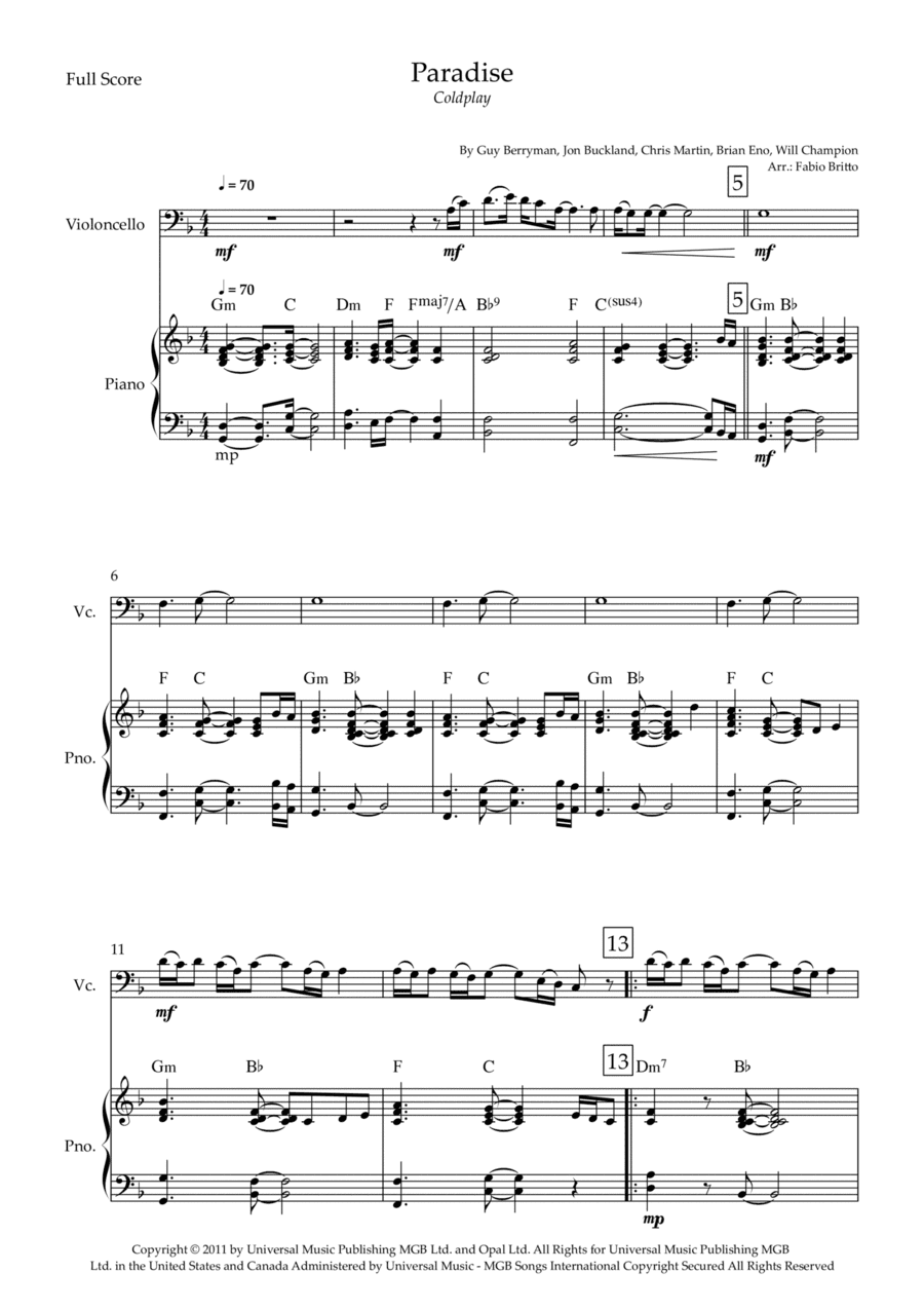 Paradise (arr. Fabio Britto)