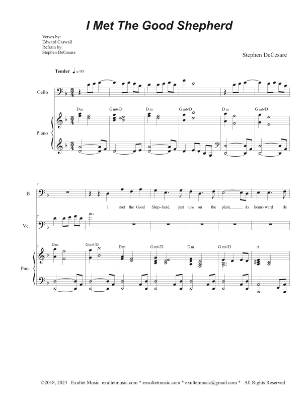 I Met The Good Shepherd (Vocal Trio - (SAB)