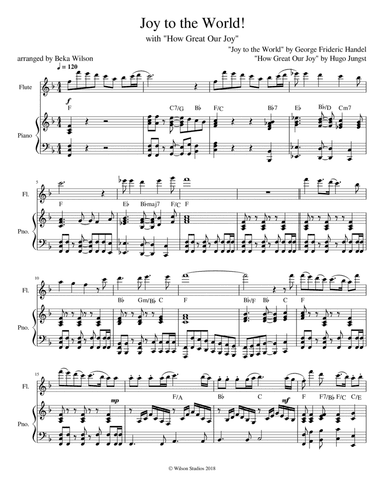 Joy to the World/How Great Our Joy--flute solo (arr. Beka Wilson)