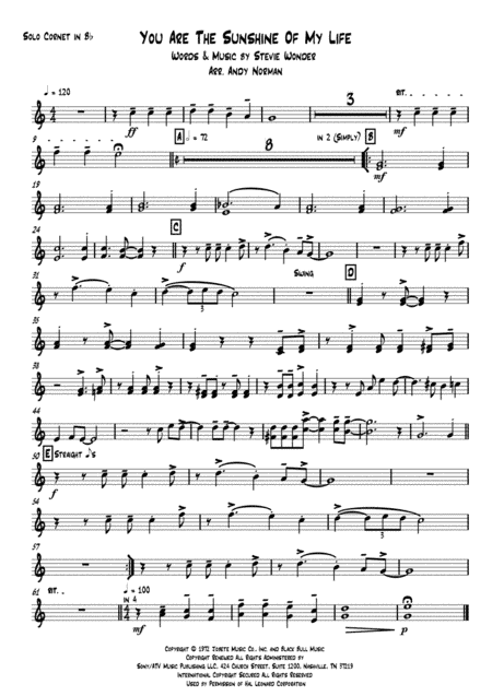You Are The Sunshine Of My Life (arr. Andy Norman)