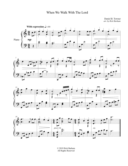 When We Walk With The Lord (arr. Rick Barham)