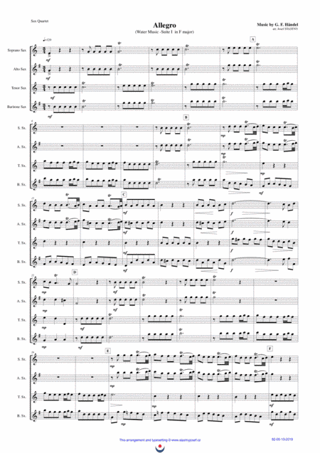 Allegro (Water Music) (arr. Josef STASTNY)