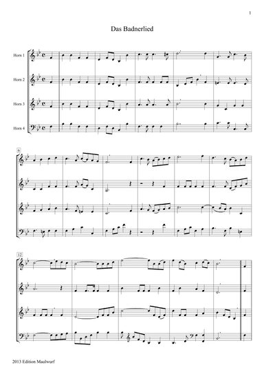 Badnerlied (arr. Edition Maulwurf)