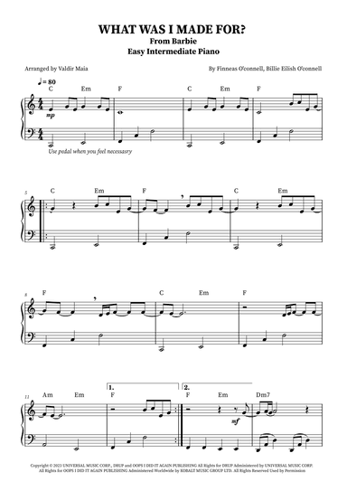 What Was I Made For? (arr. Valdir Maia)