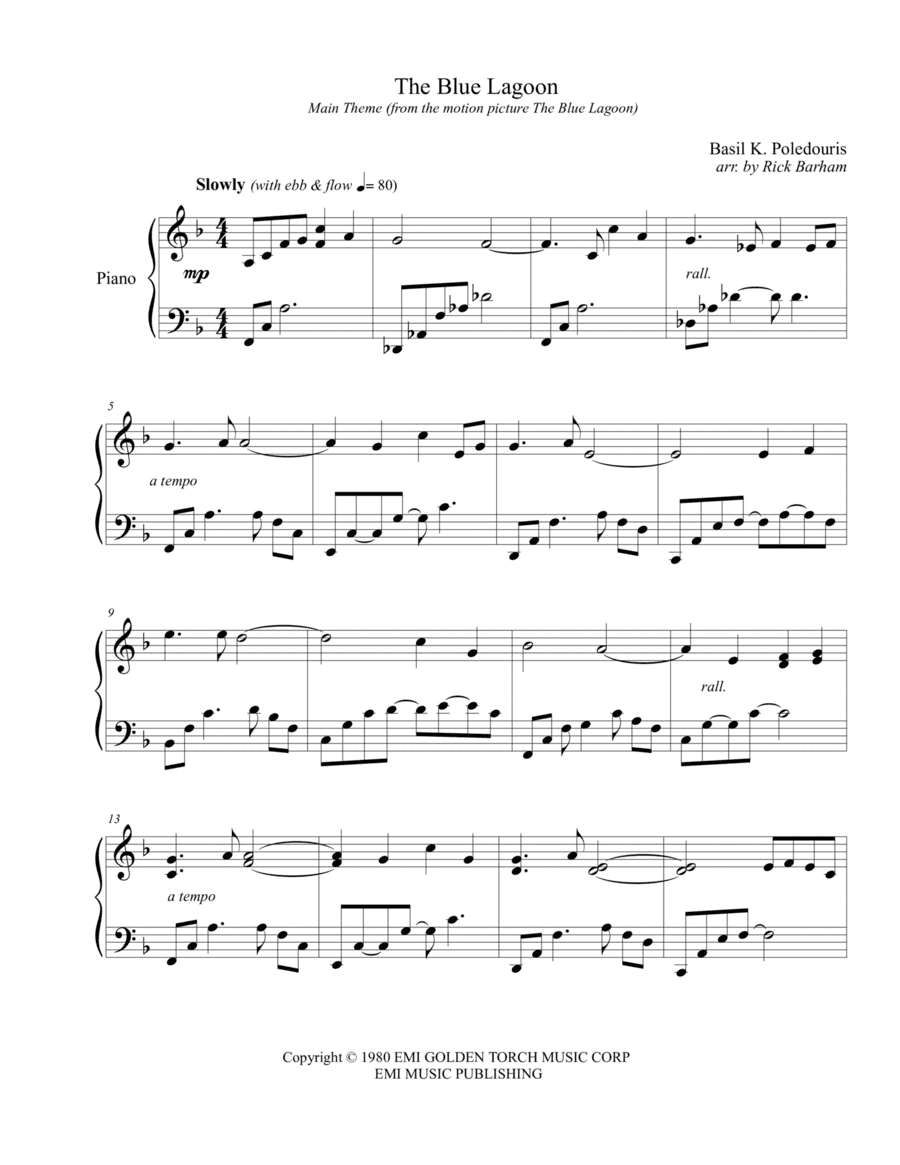 The Blue Lagoon (arr. Rick Barham)