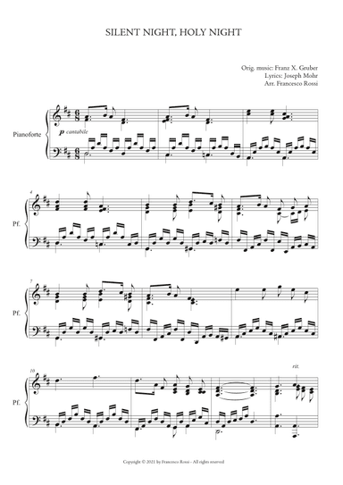 Silent Night, Holy Night (arr. Francesco Rossi)