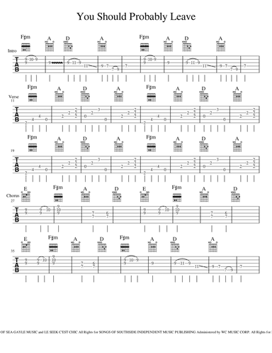 You Should Probably Leave (arr. The Smelly Tele)