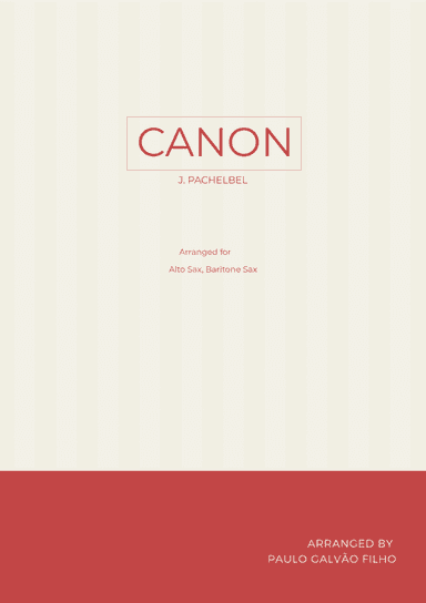CANON IN D - SAX ALTO & BARITONE (arr. Paulo Galvao Filho)
