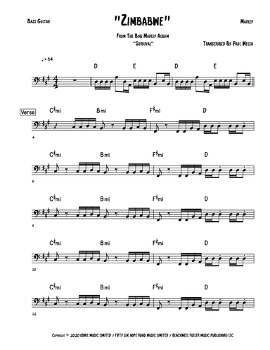 Zimbabwe (arr. Accubass)