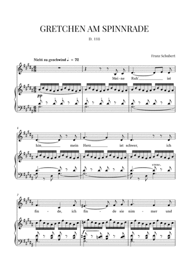 Gretchen am Spinnrade, D. 118 (G-sharp minor) (arr. Cadenza Editions)