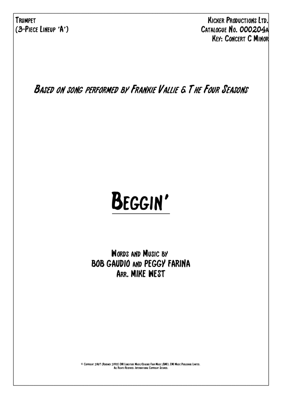 Beggin' (arr. Mike West)