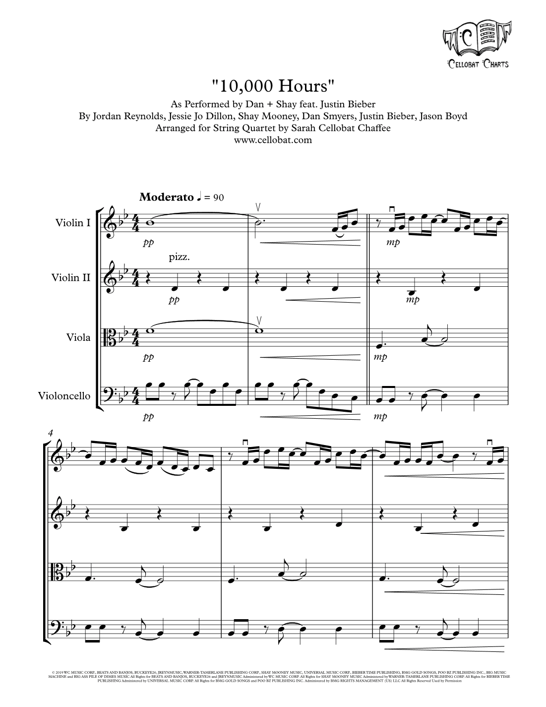 10,000 Hours (arr. Sarah Cellobat Chaffee)