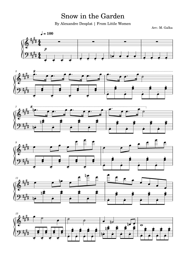 Snow In The Garden (arr. M. Galka)