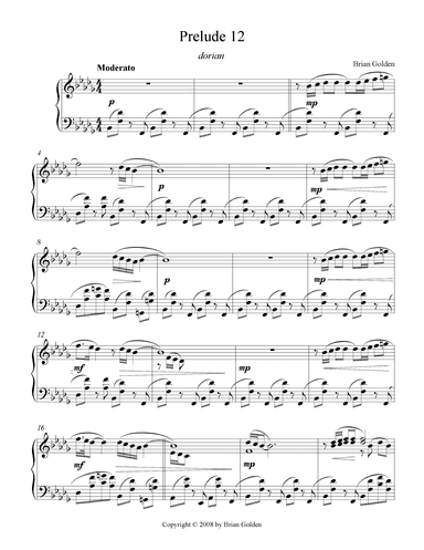 Prelude 12 in Bb Minor Dorian