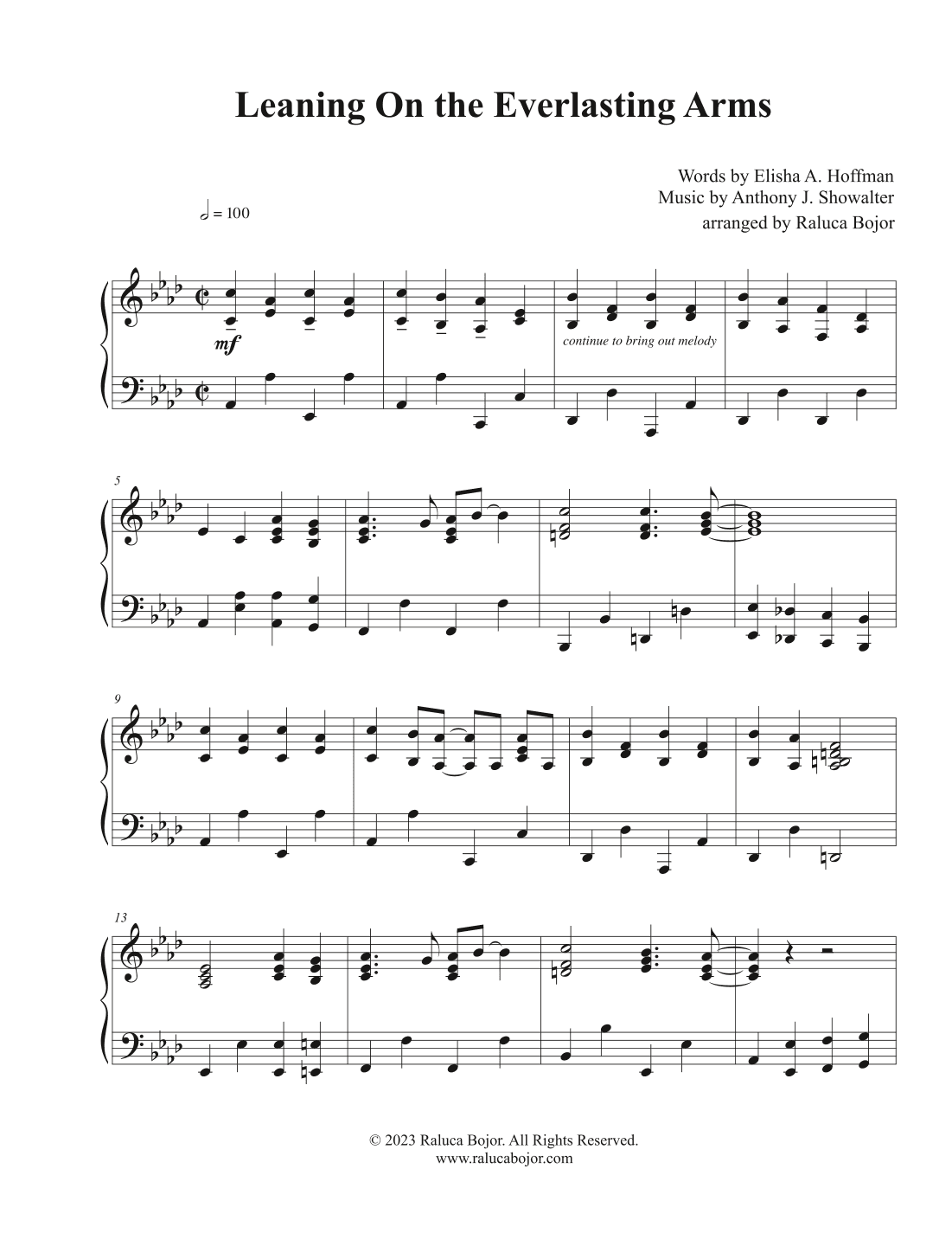 Leaning On the Everlasting Arms (arr. Raluca Bojor)
