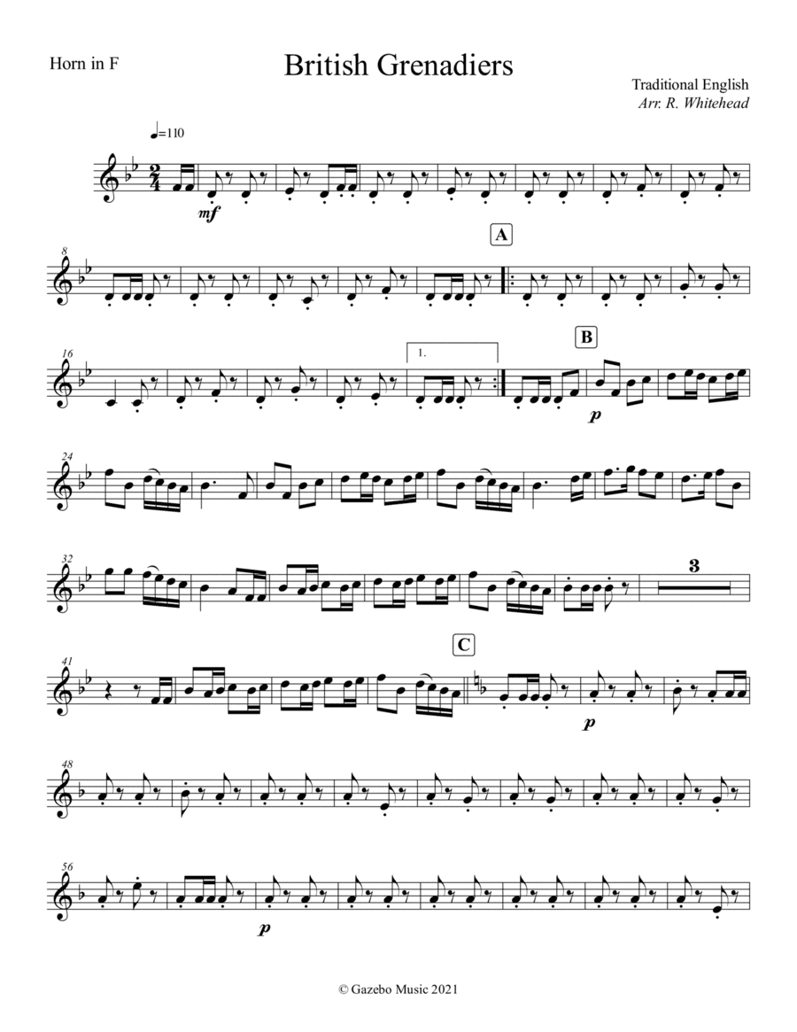 British Grenadiers (arr. R. Whitehead)