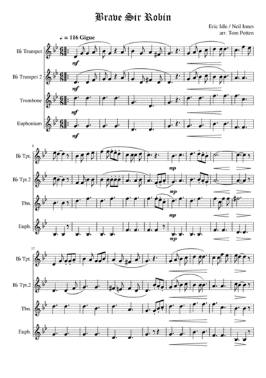 Sir Robin's Song (arr. Tom Potten)