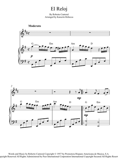 El Reloj (arr. Kaiserin Rebecca)