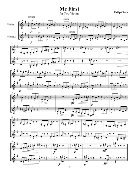 Me First for Two Violins